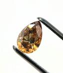 1 pcs Diamant - 1.52 ct - Peer - fancy diepgeelachtig bruin