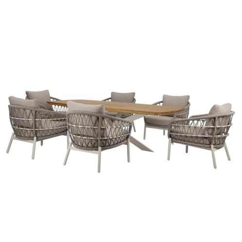 Arezzo Lido low dining tuinset 240x100xH69 cm 7 delig sand, Tuin en Terras, Tuinsets en Loungesets, Nieuw, Ophalen of Verzenden