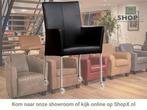 Leren eetkamerstoel Comfort met wieltjes en armleuning -, Huis en Inrichting, Stoelen, Overige kleuren, Nieuw, Leer, Ophalen of Verzenden