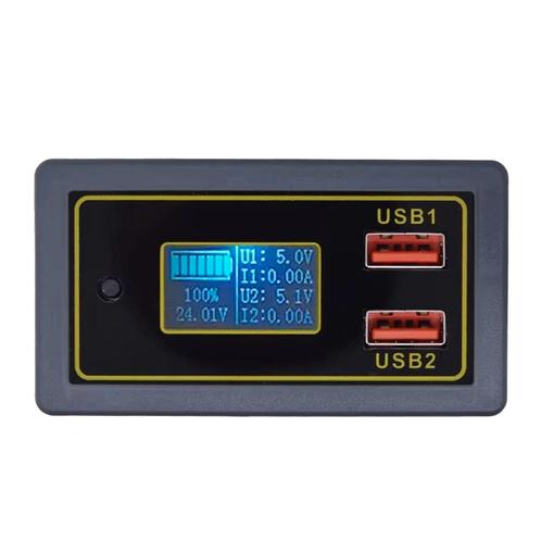 Digitale Batterijmonitor Voltmeter + 2 USB poorten - 12-24V, Doe-het-zelf en Verbouw, Meetapparatuur, Nieuw, Verzenden