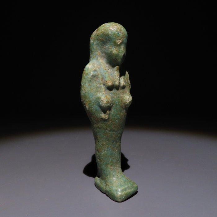 Oud-Egyptisch Faience Ushebti. Late Periode 664-332 v.Chr., Verzamelen, Mineralen en Fossielen