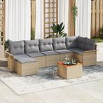 vidaXL 8-delige Tuinbankenset met kussens poly rattan, Tuin en Terras, Tuinsets en Loungesets, Verzenden, Nieuw, Rotan