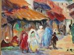 Bruno Retaux (1947) - Marché à Marrakech, Maroc