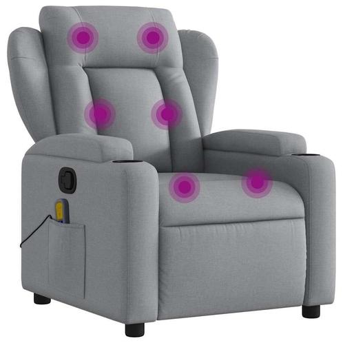 Verstelbare Massagestoel - Lichtgrijs Stof | Retourdeal |..., Huis en Inrichting, Stoelen, Grijs, Nieuw, Ophalen of Verzenden