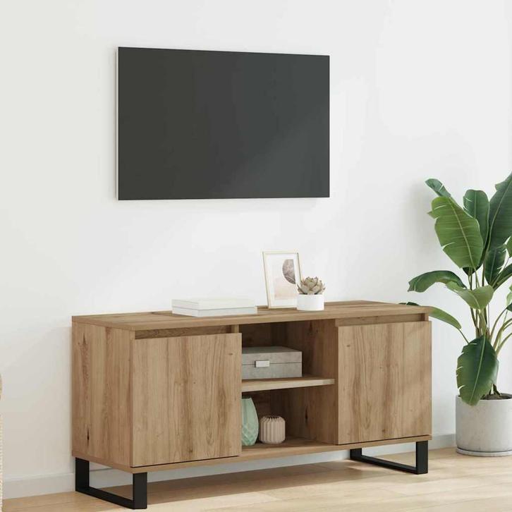vidaXL TV-kast Artisan Eiken 104 x 35 x 50 cm Bewerkt hout, Huis en Inrichting, Kasten | Televisiemeubels, Nieuw, Minder dan 50 cm