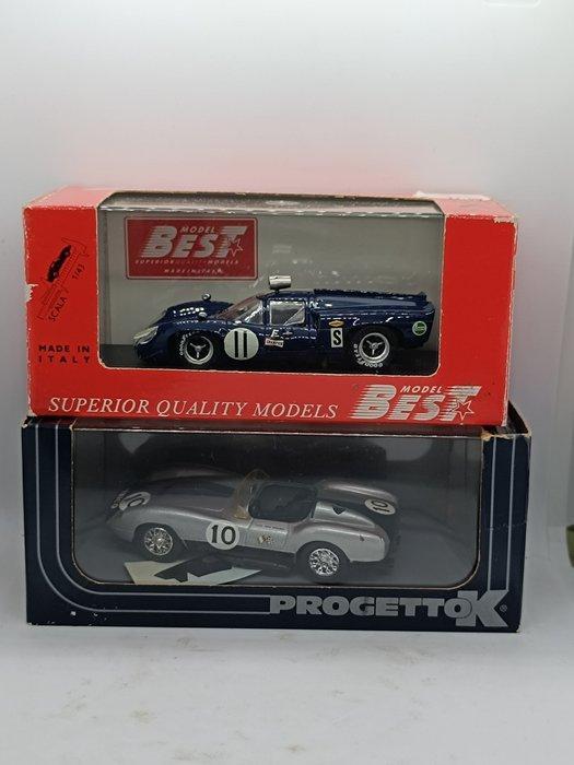 Model Best 1:43 - Modelauto (2) - Sport cars Lola T70 Coupe, Hobby en Vrije tijd, Modelauto's | 1:5 tot 1:12