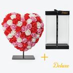Hart DELUXE op standaard 15cm - Gemixt rood, roze en wit foa, Verzenden