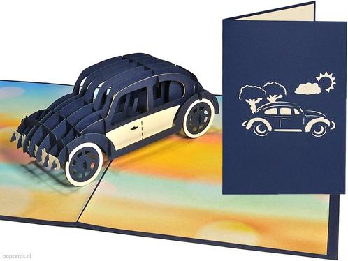 Volkswagen Kever - Beetle | pop-up wenskaart, Diversen, Wenskaarten, Verzenden