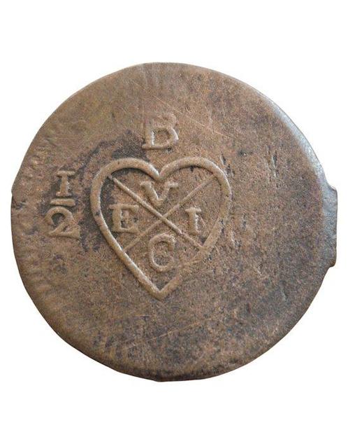 Nederlands-Indië. ½ Stuiver 1813 Z with 3 leaning to the, Postzegels en Munten, Munten | Nederland