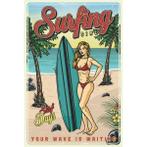 Wandbord - Surfing Girl Summer Party