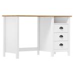 vidaXL Bureau Hill 3 lades 120x50x74 cm massief grenenhout, Huis en Inrichting, Verzenden, Nieuw