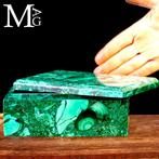 AAA kwaliteit malachiet - exclusieve sigarendoos - Hoogte:, Verzamelen, Mineralen en Fossielen