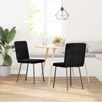 vidaXL Eetkamerstoelen 2 st fluweel zwart, Huis en Inrichting, Stoelen, Verzenden, Nieuw, Zwart