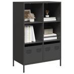 vidaXL buffetkast 68x39x103,5 cm staal zwart, Huis en Inrichting, Kasten | Buffetkasten, Verzenden, Nieuw, Metaal