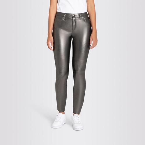 MAC • zilvergrijze coated Slim broek • 44, Kleding | Dames, Broeken en Pantalons, Grijs, Nieuw, Maat 42/44 (L), Verzenden