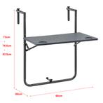 [en.casa] Balkontafel Badolato inklapbaar 83,5x60x60 cm donk