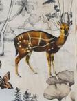Exclusieve vintage dierenstof -300x280cm - hert, nijlpaard,