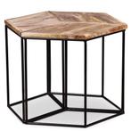 vidaXL Salontafel 56x48x40 cm massief mangohout, Minder dan 50 cm, 50 tot 100 cm, Verzenden, Nieuw