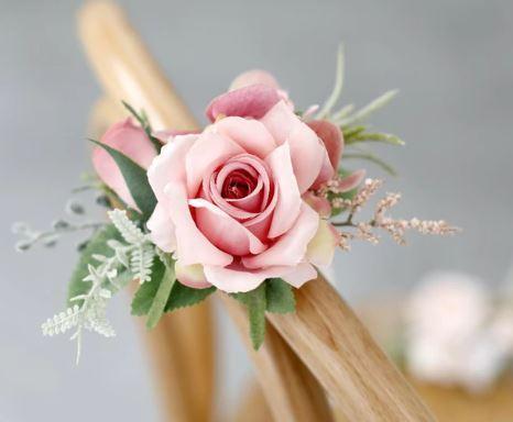 Luxe polscorsage,corsage van zijdebloemen oudroze roze/groen, Huis en Inrichting, Woonaccessoires | Kunstplanten en Kunstbloemen