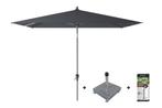 Platinum Riva stokparasol 2.5x2.5 - Antraciet met voet en, Tuin en Terras, Tuinsets en Loungesets, Verzenden, Nieuw, Overige materialen