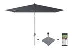 Platinum Riva stokparasol 2.5x2.5 - Antraciet met voet en, Nieuw, Parasolvoet, Verzenden, Kantelbaar