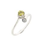 Witgouden ring met zirconia (elegant, diamanten ring), Gebruikt, Overige kleuren, Ophalen of Verzenden, 17 tot 18