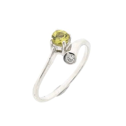 Witgouden ring met zirconia (elegant, diamanten ring), Sieraden, Tassen en Uiterlijk, Ringen, Dame, Met edelsteen, Overige kleuren