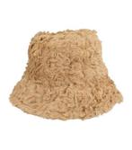 Bucket Hat Fluffy Imitatie Bont Licht Bruin, Verzenden, Nieuw