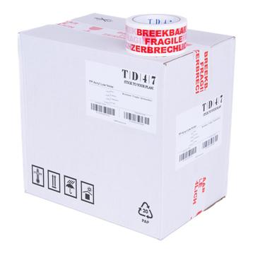 TD47 Verpakkingstape Breekbaar / Fragile / Zerbrechlich 50mm
