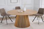 Ronde eettafel VALHALLA WOOD 120 cm naturel eiken kolomvoet, Huis en Inrichting, Ophalen of Verzenden, Nieuw