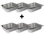 GGM Gastro | (6 stuks) RVS GN bak 2/1 - Hoogte: |, Verzenden