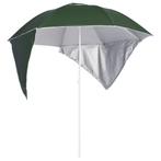 vidaXL Strandparasol met zijwanden 215 cm groen, Tuin en Terras, Parasols, Verzenden, Nieuw, 1 tot 2 meter, Strandparasol
