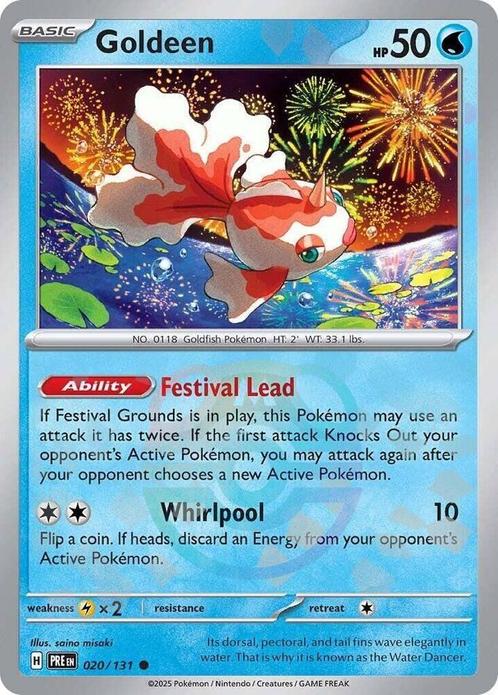 Goldeen 020/131 Masterball Prismatic Evolutions, Hobby en Vrije tijd, Verzamelkaartspellen | Pokémon, Losse kaart, Nieuw, Foil
