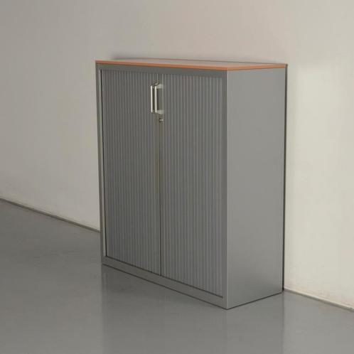 Steelcase roldeurkast, aluminium, beuken, 130 x 120 cm,, Huis en Inrichting, Kasten | Roldeurkasten en Archiefkasten, Ophalen of Verzenden