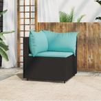 vidaXL Tuinhoekbank met kussens poly rattan zwart, Tuin en Terras, Verzenden, Nieuw, Rotan