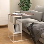 vidaXL Bijzettafel 55x36x59,5 cm bewerkt hout wit, Huis en Inrichting, Minder dan 50 cm, 50 tot 100 cm, 50 tot 75 cm, Verzenden