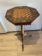 Tafelmiddenstuk  - Hout - Achthoekige schaakbordtafel, Antiek en Kunst, Curiosa en Brocante