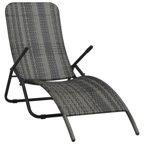 Poly Rattan Ligbed Inklapbaar - Tweedekansje - OP=OP!, Tuin en Terras, Ligbedden, Inklapbaar, Nieuw, Rotan, Ophalen of Verzenden