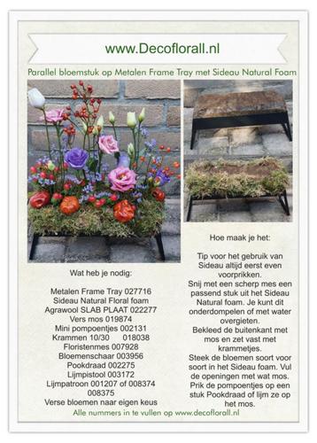 Parallel bloemstuk op metalen frame tray met sideau natural beschikbaar voor biedingen