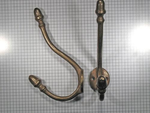 Hoed en jashaak met eikel, brons antiek, Huis en Inrichting, Woonaccessoires | Kapstokken, Verzenden