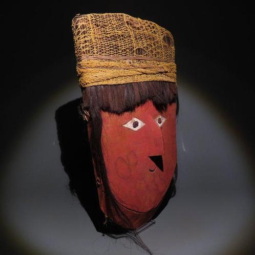 Chancay, Peru Hout Begrafenismasker. 1100 - 1400 na, Verzamelen, Mineralen en Fossielen