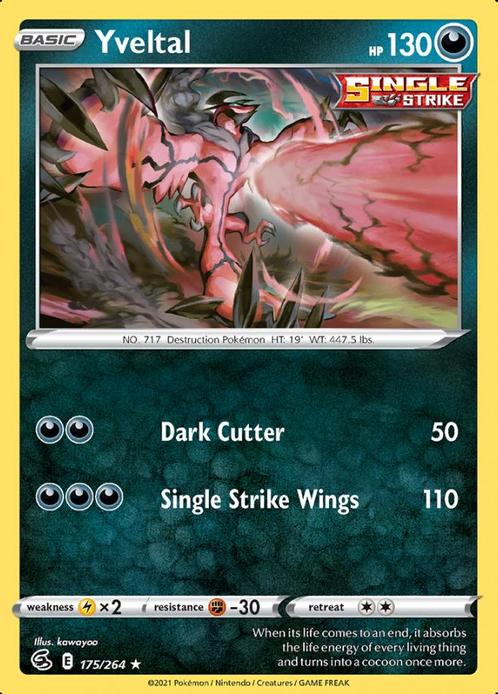 Yveltal 175/264 (Fusion Strike), Hobby en Vrije tijd, Verzamelkaartspellen | Pokémon, Losse kaart, Nieuw, Foil, Ophalen of Verzenden
