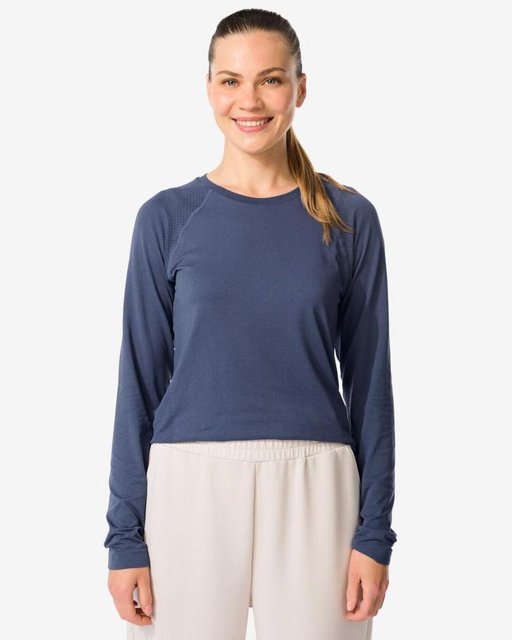 HEMA Damessportshirt naadloos donkerblauw, Kleding | Dames, Overige Dameskleding, Nieuw, Verzenden