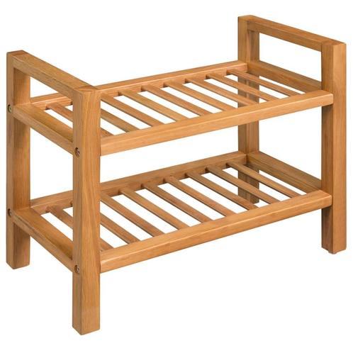 vidaXL Schoenenrek met 2 schappen 50x27x40 cm massief, Huis en Inrichting, Kasten | Schoenenrekken, Nieuw, Verzenden