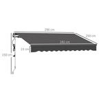 TRUUSK Elektrische Klemmmarkise met Handzwengel - In hoogte, Tuin en Terras, Verzenden, Nieuw