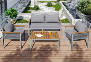 4-Delige Loungeset Balkon – Rattanlook met Kussens beschikbaar voor biedingen