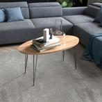 [en.casa] Salontafel Skævinge ovaal 43x90x50 cm houtkleurig
