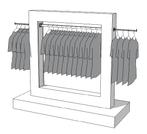 Glossy middenunit kledingrek R-PR-017