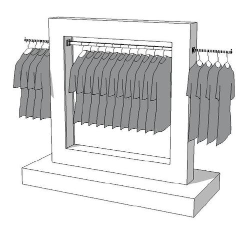 Glossy middenunit kledingrek R-PR-017, Zakelijke goederen, Kantoor en Winkelinrichting | Winkel en Inventaris