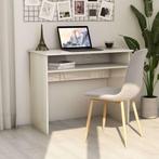 vidaXL Bureau 90x50x74 cm bewerkt hout hoogglans wit, Huis en Inrichting, Verzenden, Nieuw